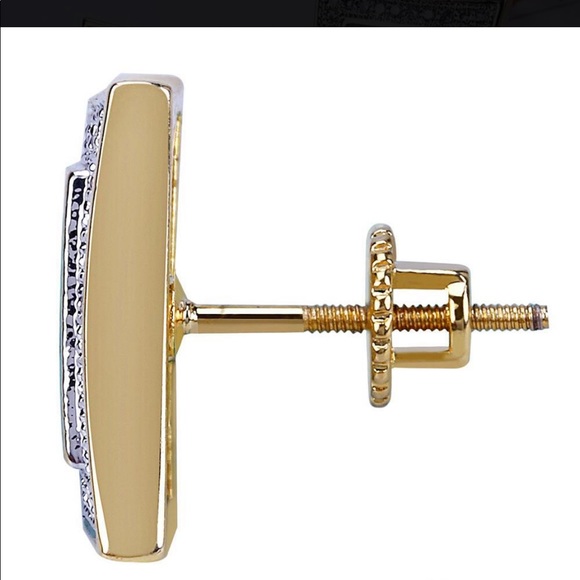 18K Gold Plated Square Diamonds - Picture 3 of 4